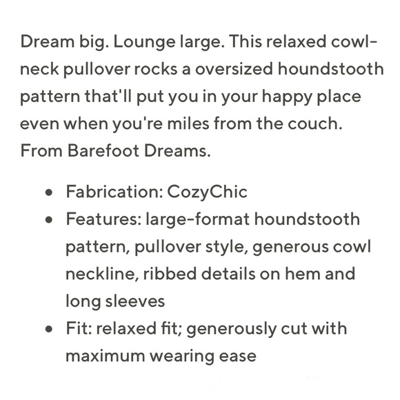 Barefoot Dreams Cozy Chic Houndstooth Sweater - Picture 13 of 13